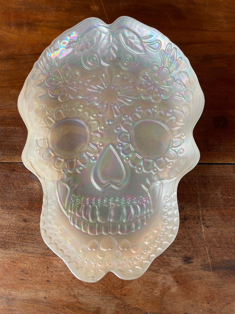 image for Large Glass Mexican Skull Tray