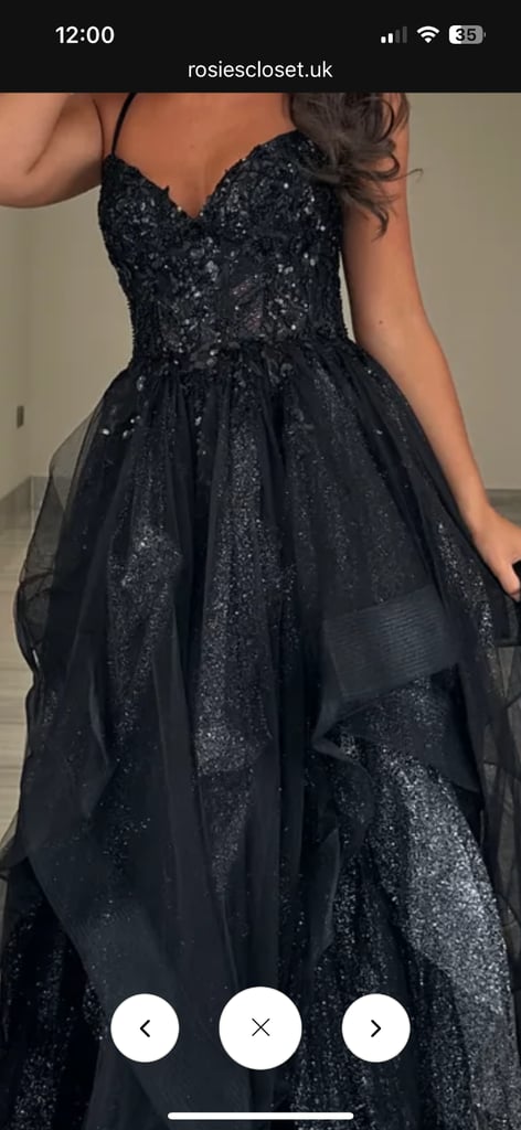 Formal, Prom, Debs Evening Black Ball Gown Dress 