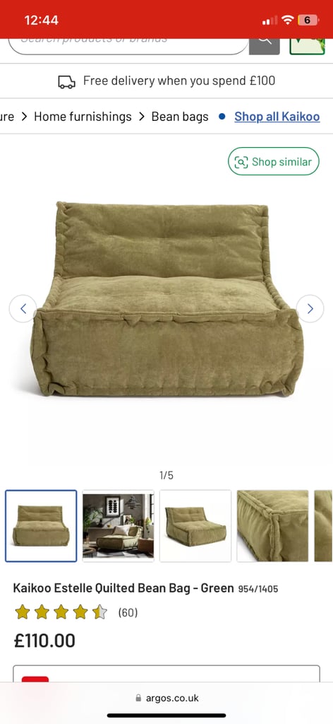 Kaikoo green bean bag chair