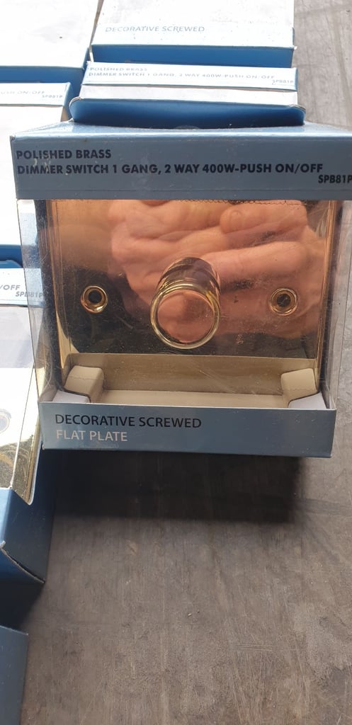 10 Polished brass dimmer switches 