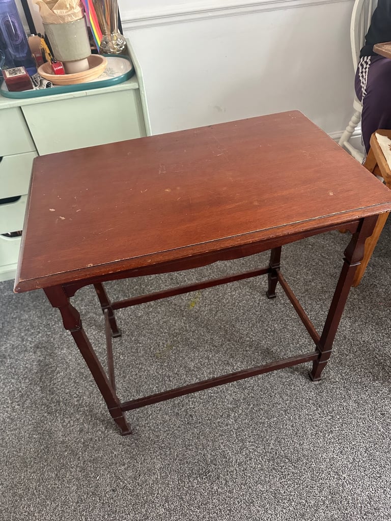Edwardian Solid Mahogany Side Table 