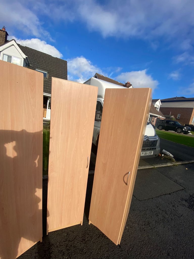 image for 4 single maple wood wardrobes £70 a piece 