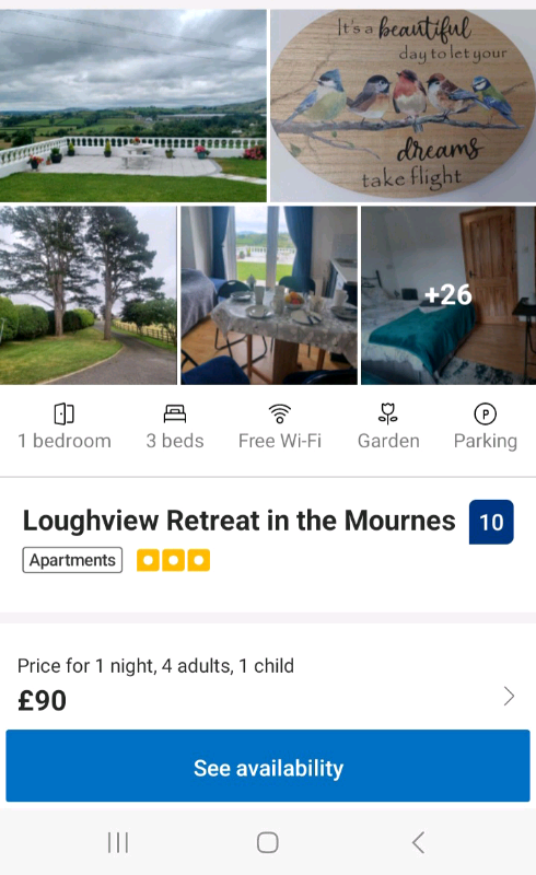 Holiday let...Loughview Retreat in tge Mournes 