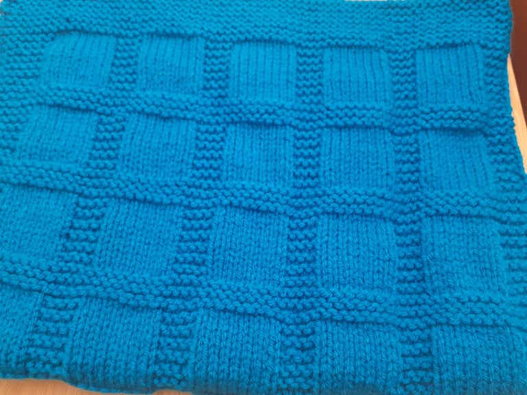Hand knitted baby blanket 