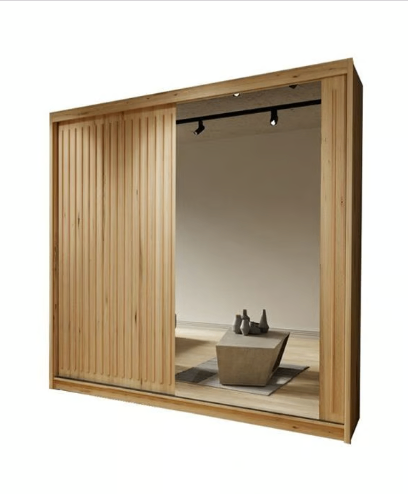 Brand New - Royal Mirror Sliding Door Wardrobe - Oak - SAME/NEXT DAY DELIVERY