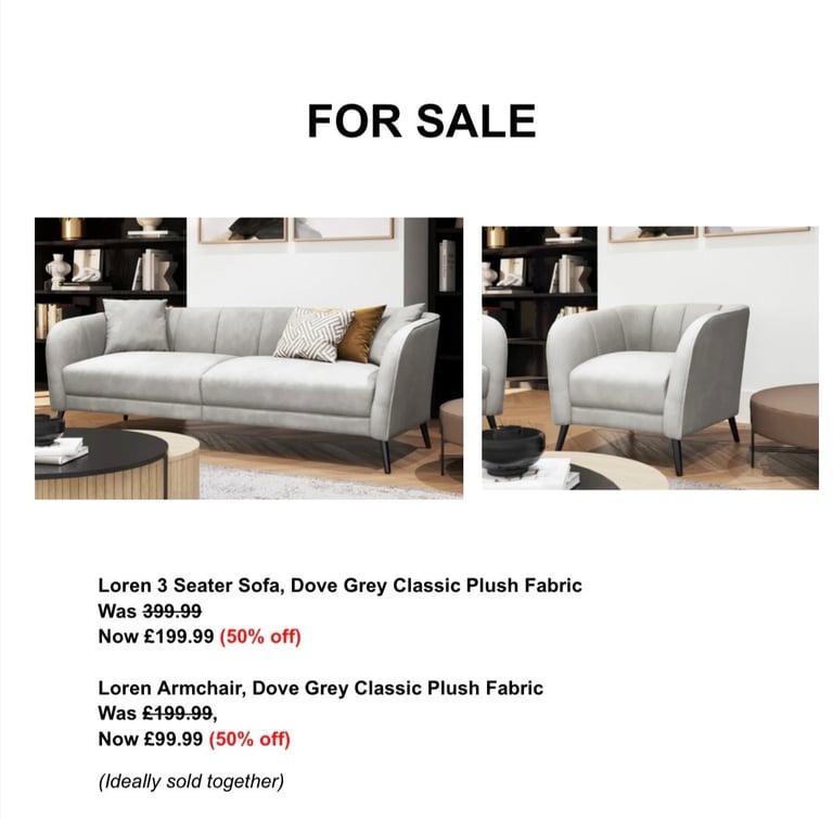 3 Seater Sofa and Armchair