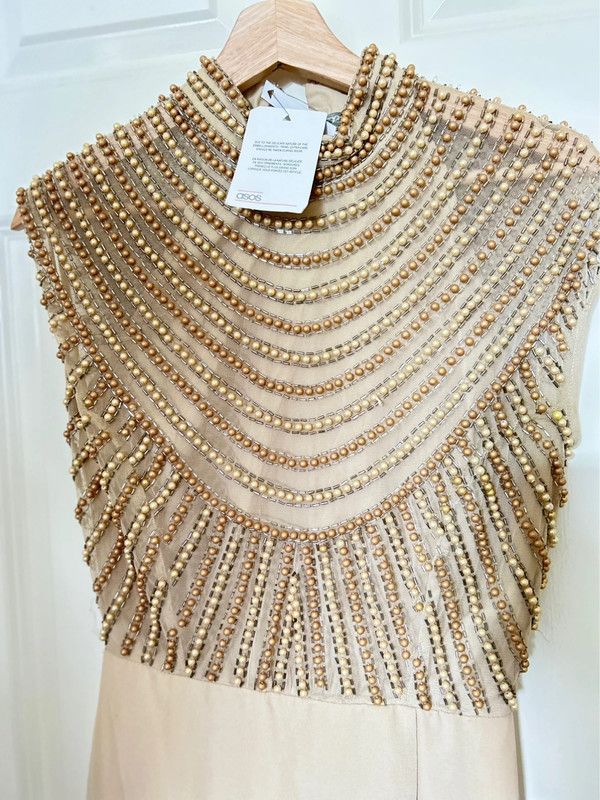 Asos Design Bridesmaid linear embellished bodice maxi dress with wrap skirt, RRP £85