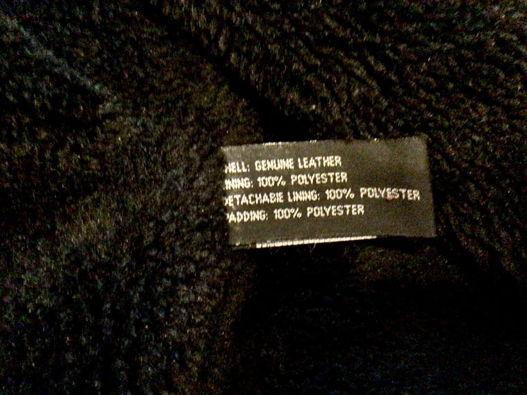 Black leather Ladies coat with hood