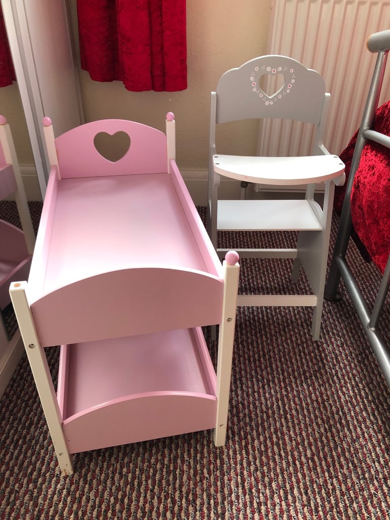 Toy highchair and bunkbed