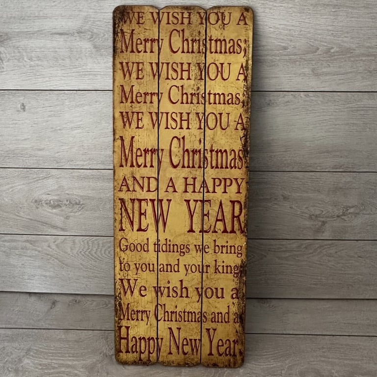 Large Wooden Christmas Phrase Wall Plaque