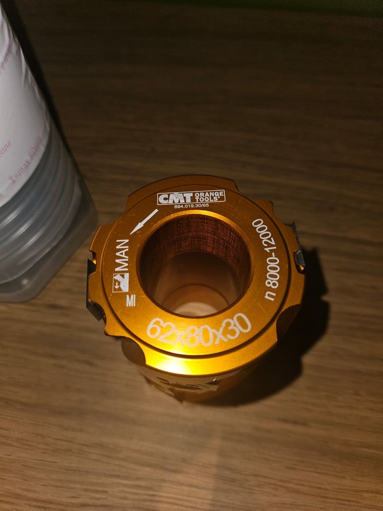 CMT 694.018.30 spiral cutter block spindle moulder  Axminster 62mm dia 80mm height 30mm bore