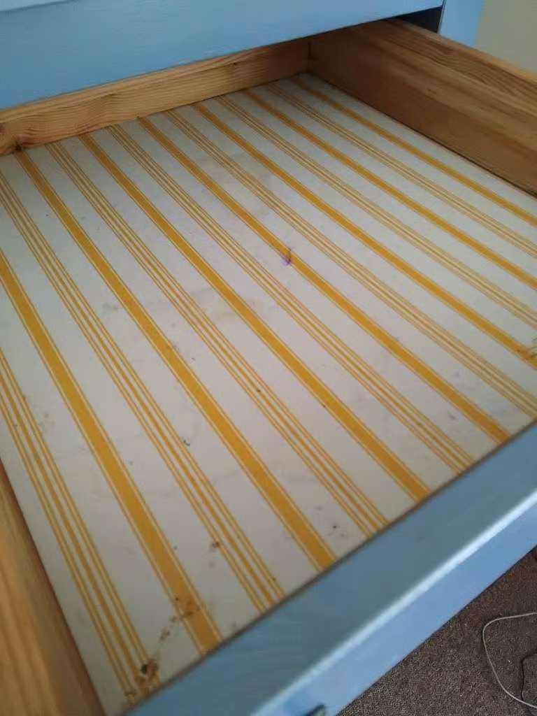 A Very Large, Tall and Heavy, Light Blue Wooden Chest of 6 Drawers, for Bedroom or Other Rooms