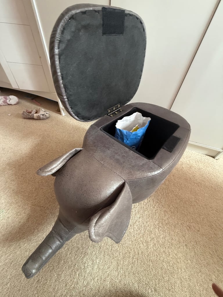 Elephant ottoman stool with storage