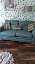 Three seater sofa and footstool reduced 