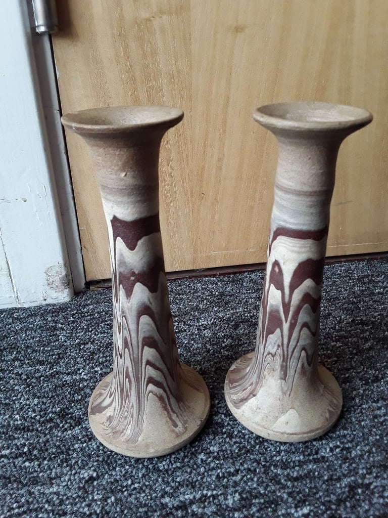 Pair of studio art candlesticks