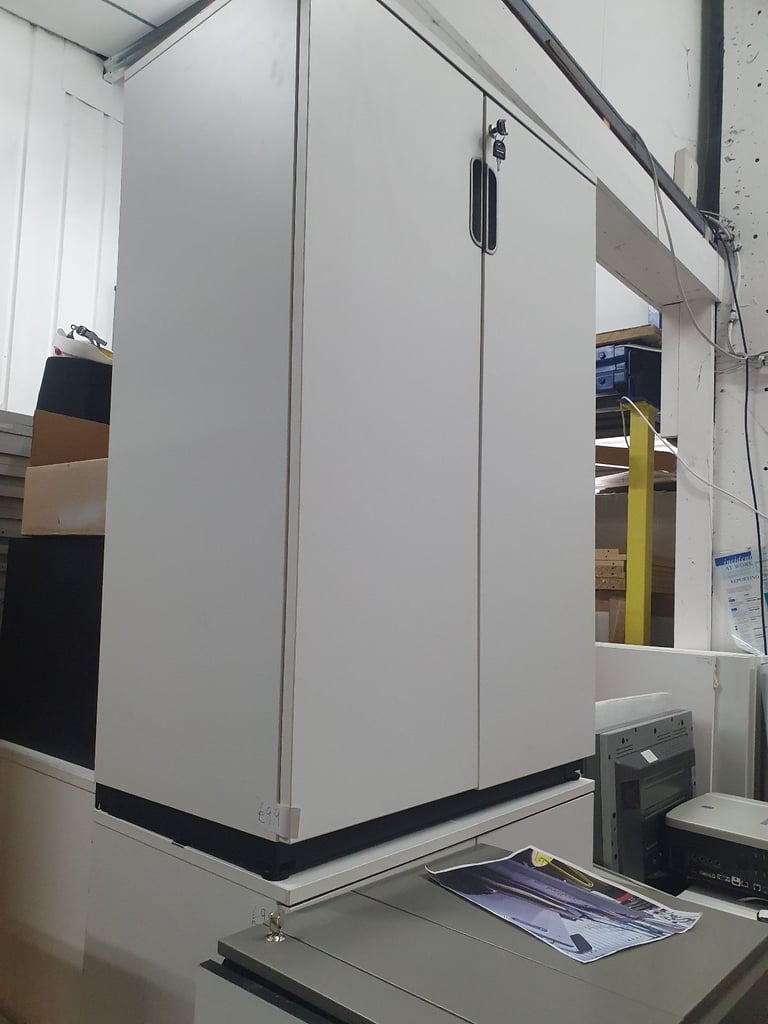 image for Used White Ikea 2 door cupboard cabinet storage Unit