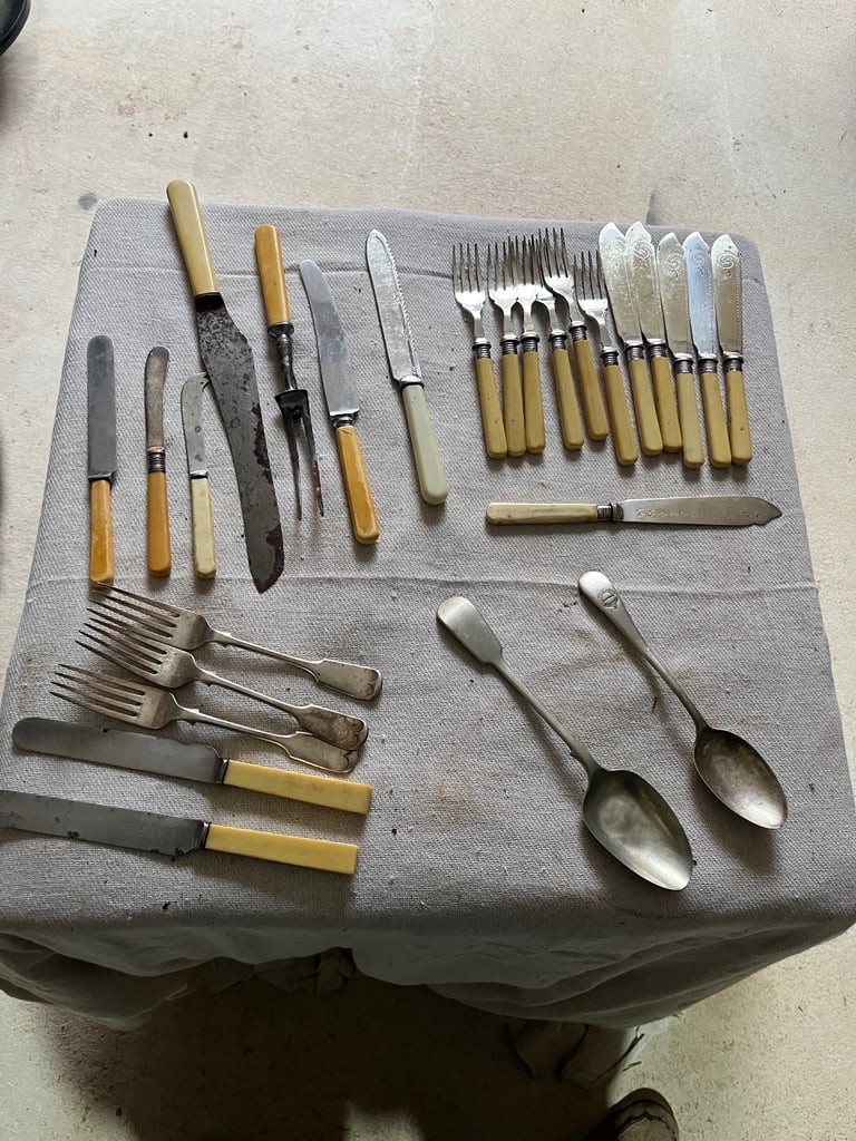 image for Collection of bone handle knifes and forks 