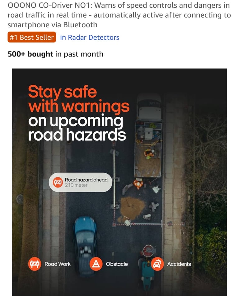 OOONO drive safer, alerting speed cams, congestion & much much more. 