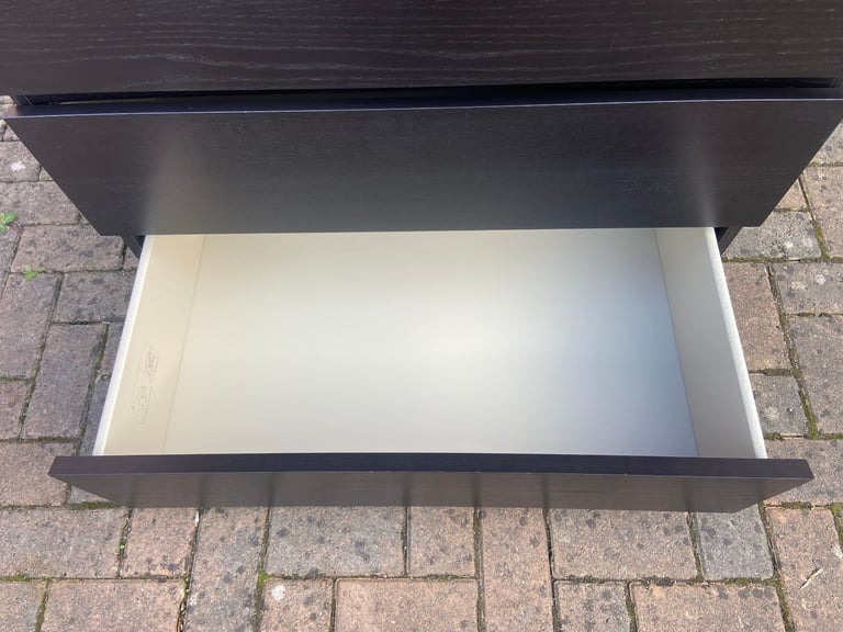 IKEA MALM chest of 4 drawers in black. Delivery is available.
