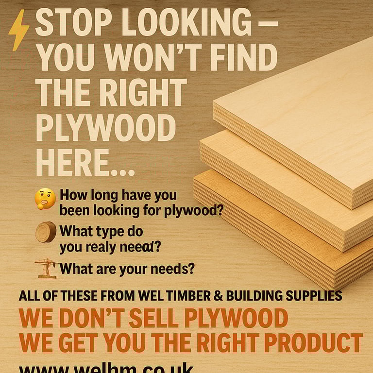 All plywood and sheet panel materials 