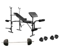 Dumbbell Barbell Multi Gym Bench Set Complete 40kg Set