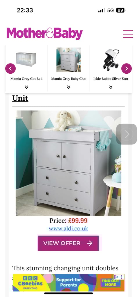  Baby Changing Unit