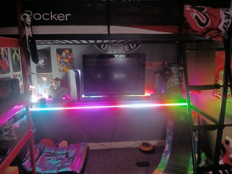 image for Xrocker high sleeper with desk and lights