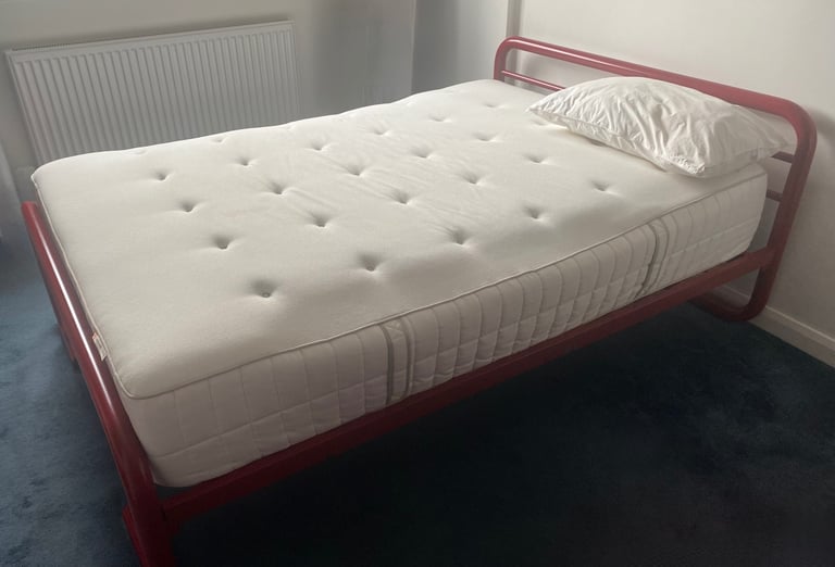 Red Metal Double Bed Frame