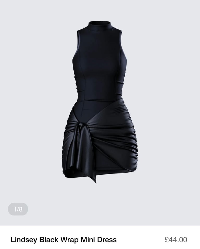 Black Wrap Mini Dress Size S