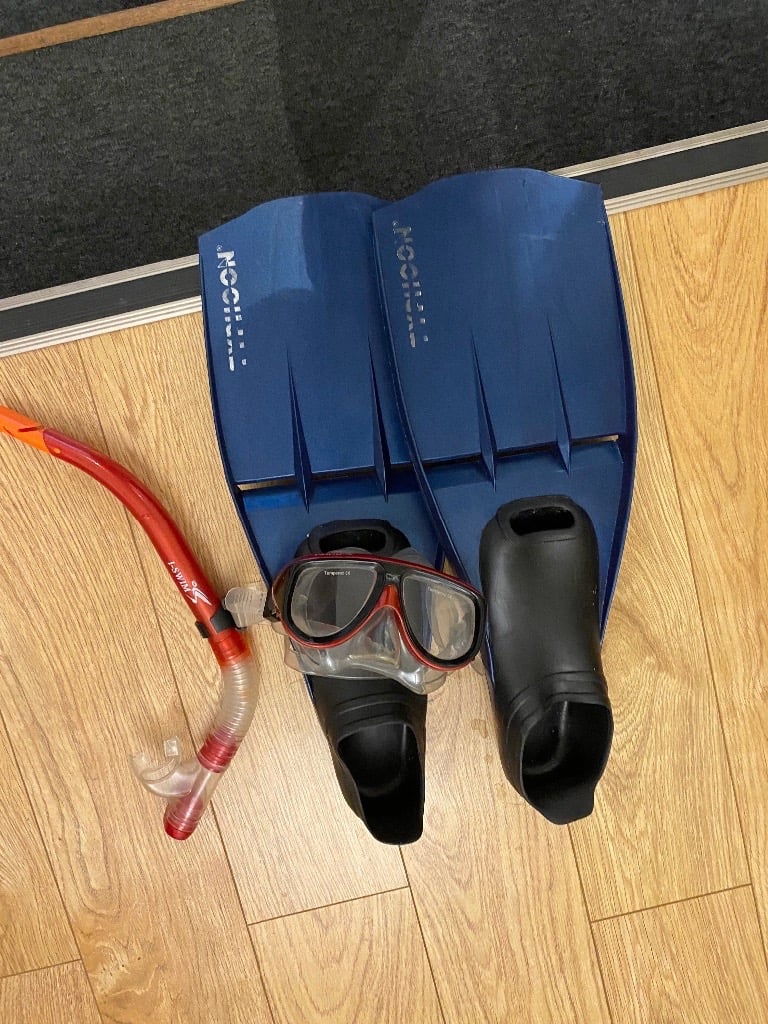 Flippers and snorkel mask