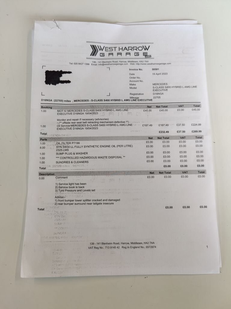 2015 Mercedes-Benz S Class 3.5 S400Lh V6 AMG Line Saloon 4dr Petrol Hybrid G-Tronic+ Euro 6 (s/s)...