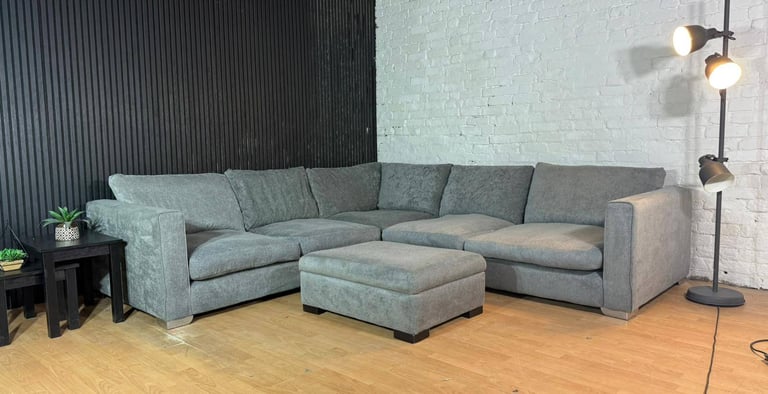 New Stock! HIGH STREET BRAND Large Sofology Corner Sofa with Footstool