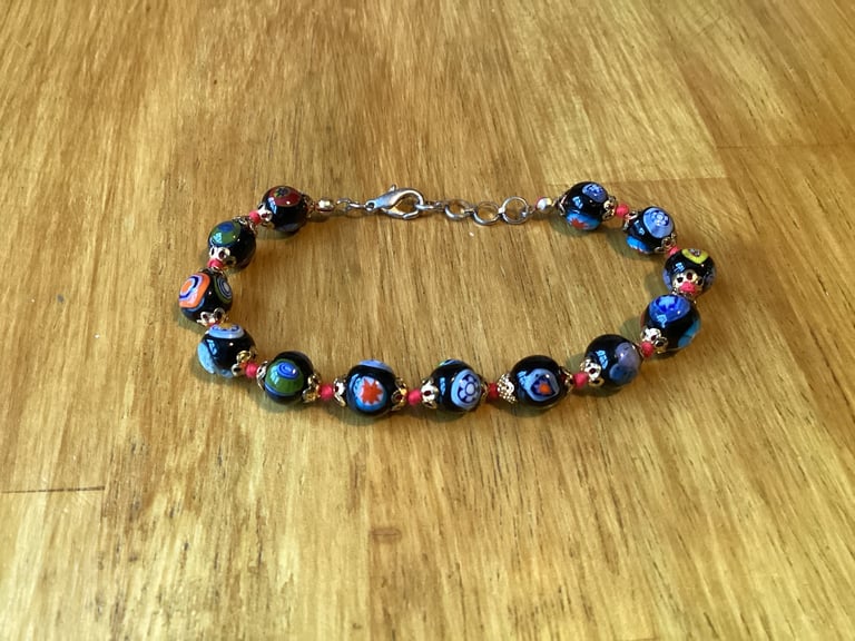 Multicoloured Glass Bracelet VGC Ladies Girls Gift Present