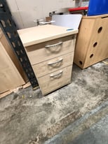 Office pedestal 3 drawer wooden filing cabinet - desk high