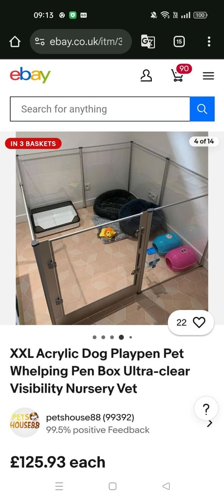 Clear metal framed pet pen 