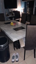 Dining table & 6 chairs with matching plinth