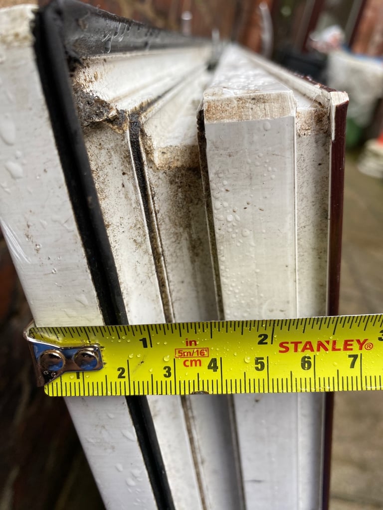 Wood grain on white Double Glazing door