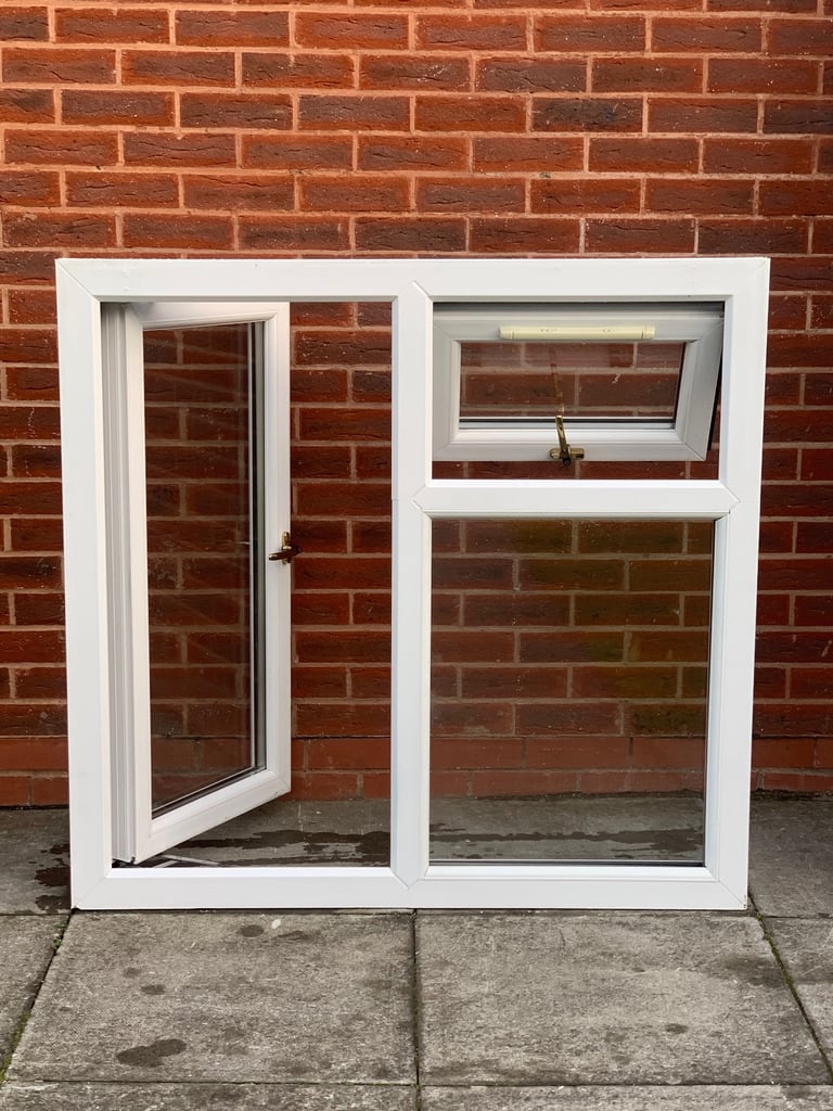 UPVC DOUBLE GLAZED WINDOW WITH SIDE & TOP OPENERS 118.5cm W 113cm H Can Deliver