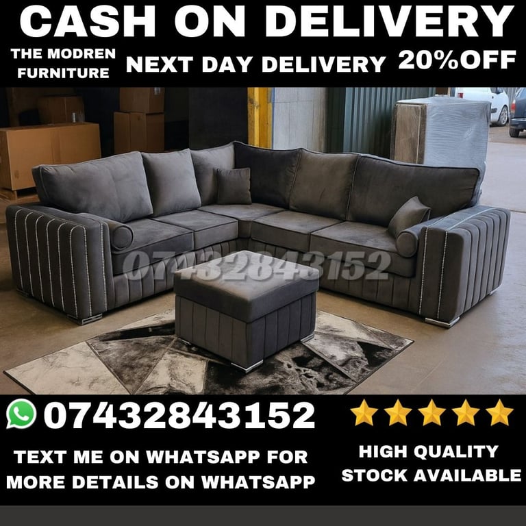 image for New Luxury Style Collection UK Corner and 3+2 Seater  Sofas