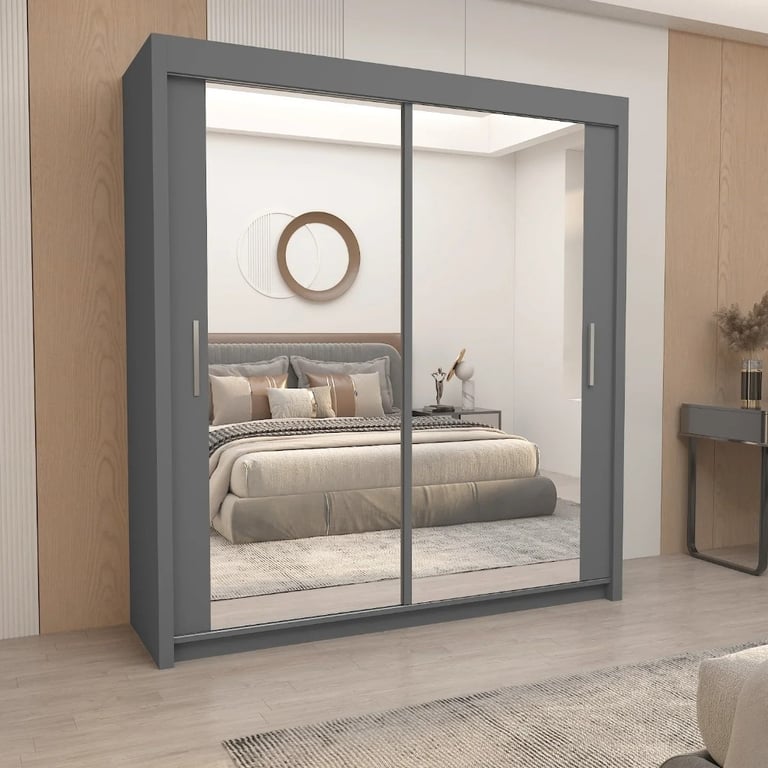 SALE ON Brand New 3/2 Doors Sliding Wardrobe Matte Finish with Mirrors in 6 diff Sizes