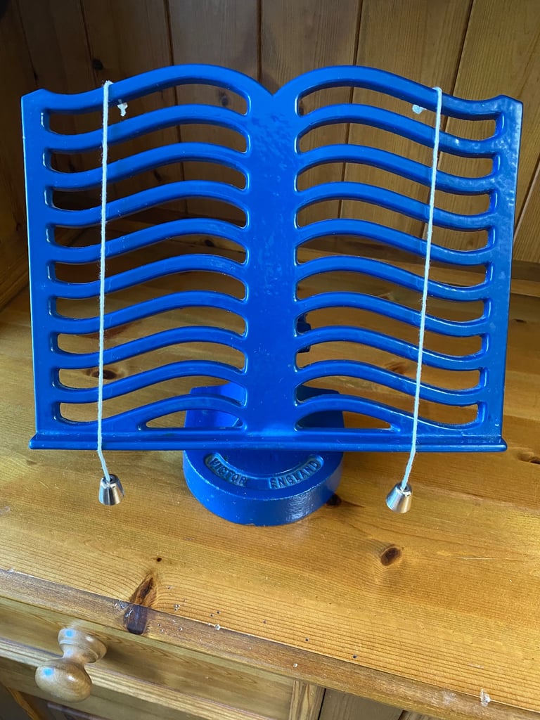image for Vintage cast iron cookbook rest in blue