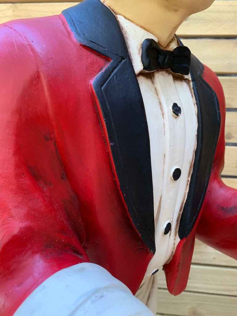 SOLD Vintage Old Man Waiter / Butler Fibreglass Restaurant or Retail Shop Display Figurine Stature