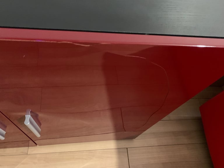 2 door sideboard red gloss / black