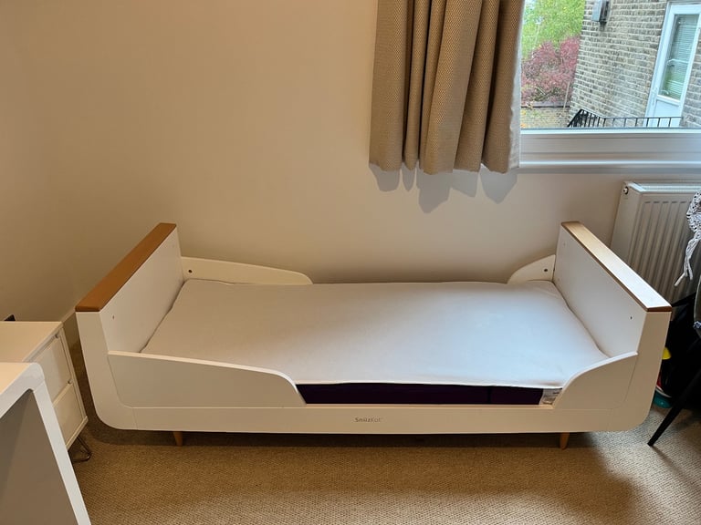 SnuzKot Skandi Junior Bed Natural with SnuzKot mattress.