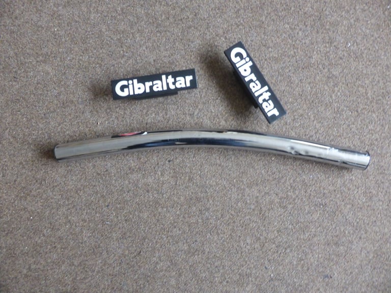  Gibraltar Curved Drum Rack Tube & 2 x Gibaltar Rack Badges