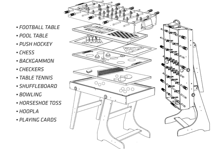 ****READ FULLY**** - As New Hy-Pro 4ft 12 In 1 Folding Multi Game Table