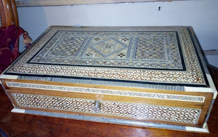 image for Large 19th Century Inlaid Sadeli Mosiac Box