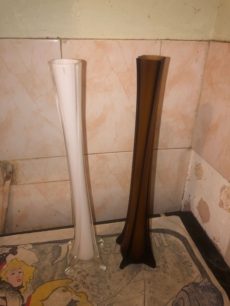 image for 2 x Glass Vases (16" tall)