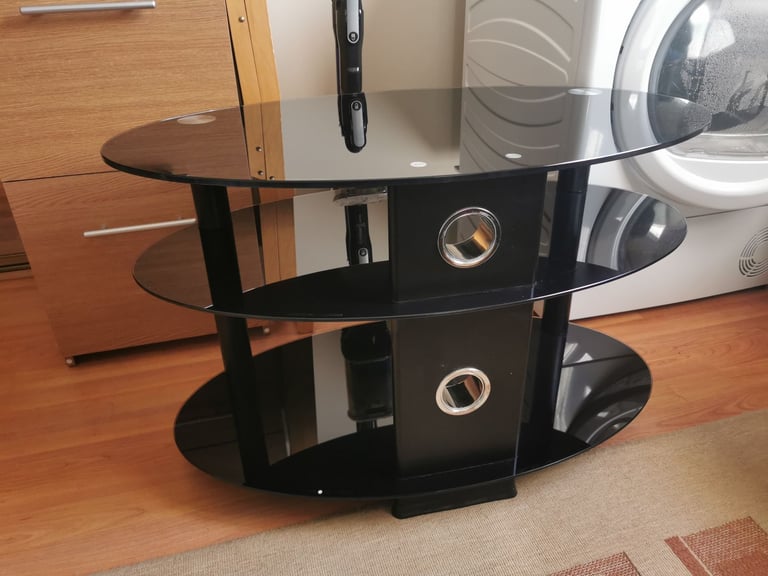 Smoked glass tv stand