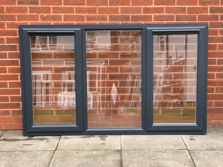 UPVC DOUBLE GLAZED ANTHRACITE GREY WINDOW SIDE OPENERS NEW 183cm WIDE 110cm High